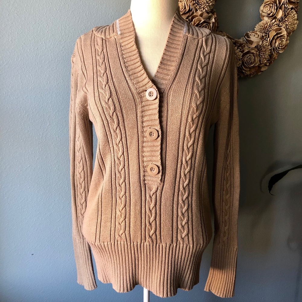 DressBarn beige size L hooded sweater